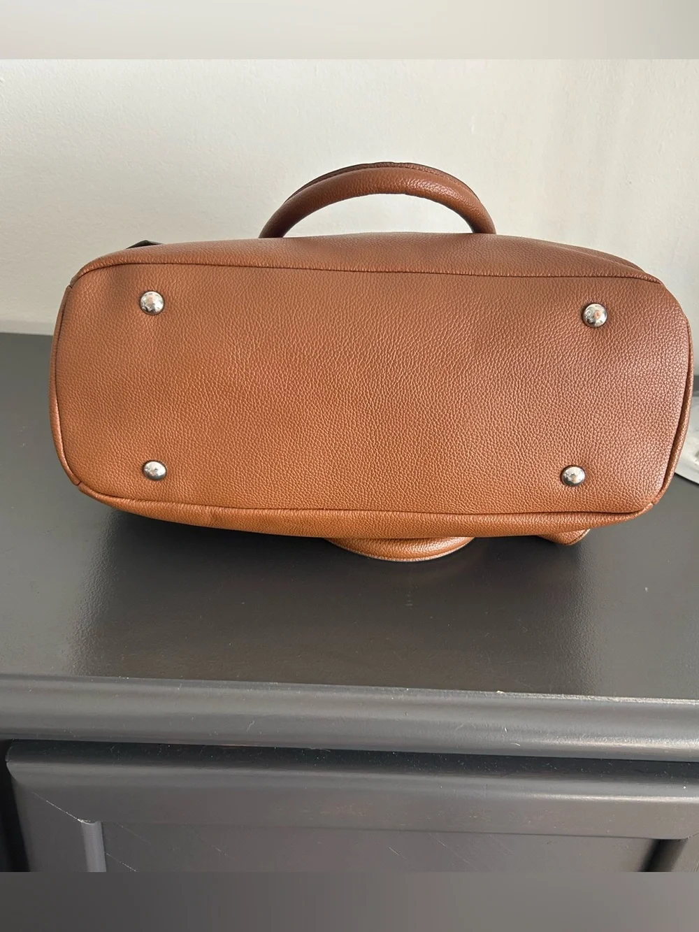 Michael Kors Brown Pebbled Leather Tote Bag Shoulder Purse Zip top